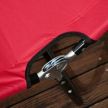 Set Of Two Folding Sun Loungers - Red - A - View 10