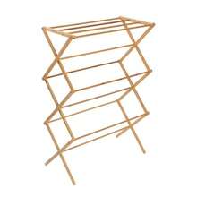Honey-Can-Do - Estante de Secado Plegable de bambú, Estante de Secado de Ropa Resistente y Plegable, Estante de Ropa portátil para secar al Aire última intervensión, Ropa, Toallas, Mantas y delicados - Natural - Ver 2