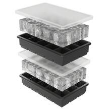 15格蜂巢狀矽膠冰塊模具，易脫模製冰盤 - 黑色 - 查看 3
