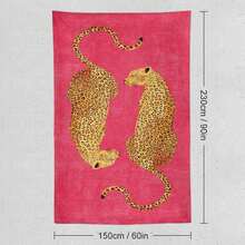 Leopard Retro Pink Background Art Tapestry, Suitable For Living Room Background Wall, Bedroom Headboard, Study Wall, Lighting Up Wall Atmosphere, Perfect Home Decoration Gift - 1PC - 查看 10