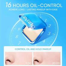 SKINTIFIC Ultra Cover Powder Foundation Full Coverage Oil Control Matte Flawless Face Concealer Makeup - 02 IVORY - View 5