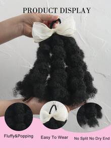 1 bộ tóc giả đuôi ngựa màu đen bồng bềnh, kiểu búi tóc xoăn tự nhiên kiểu châu Phi và có nơ. Được thiết kế đặc biệt cho trẻ em châu Phi có tóc xoăn hoặc dày, hoàn hảo để tạo kiểu tóc đuôi ngựa sành điệu. (Có nhiều màu sắc khác nhau) - Màu đen tự nhiên - Xem 4