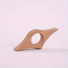 1pc Wooden Texture Page Holder Ring, Prevents Page Curling, Frees Hands For Reading Textbooks, Novels, Journals, Smooth Tactile Feel, Suitable For Students Back To School Reading Scenarios. Circular Design Fits Finger, Single-Handed Easy Page Fixation, Prevents Book Rebound And Curling. - A - View 4