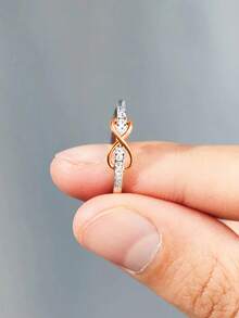 1 Stück S925 Sterling Silber 8-förmiger verdrehter Ring, modernes kreatives minimalistisches Design, elegantes Nischenstück, geeignet für den täglichen lässig-Stil von Frauen, Partys, Urlaub, jedes Feiertagsgeschenk - 8 Schriftart - Übersicht 5