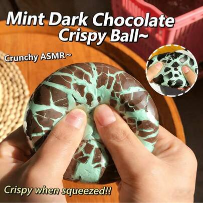 1pc Handmade Mint Dark Chocolate Stress Ball, Crisp And Tender Texture, An Anti-Anxiety Toy. This Slow Rebound Blue Coconut Oil Stress Ball Is Ideal For Stress Relief. This Crispy Stress Ball Is Suitable For Both Men And Women, Making A Great Party Favor, Perfect Gift, Ideal Holiday Gift, And Filler For Gift Bags. (Please Note: Color May Vary Slightly By Batch.)