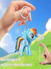 Móc khóa hình xe hơi My Little Pony, móc treo cặp sách hình hoạt hình dễ thương, móc khóa túi quà nhỏ, phụ kiện treo túi DIY - Nhiều màu - Xem 4