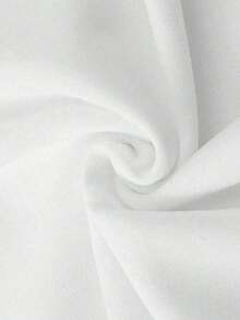 Camiseta Holgada De Color Sólido Con Cuello Redondo Y Hombros Caídos - Blanco - Ver 3