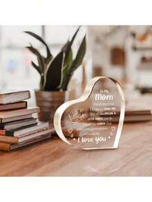 Heart Love Mom - I Love You Mom Acrylic Keepsake |           Birthday, And Mother's Day Your Son Or Daughter - B-222 - Xem 5