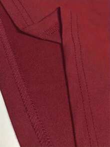 Women's Printed Cotton T-Shirt - Letter Design, Short Sleeve, Crew Neck, Breathable T-Shirt For Summer Parties And Casual Wear, Machine Washable, Women's T-Shirt, Fashionable Letter Design, Comfortable Fit, Party Wear, Soft Material. Loose And Comfortable Summer T-Shirts - Unisex Vintage Urban Style, Short Sleeve Cotton Crew Neck T-Shirt - 深紅色-a - 查看 4
