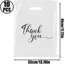 10/50/100 个装礼品袋，3 种尺寸（11.87 英寸 x 7.87 英寸、9.84 英寸 x 7.87 英寸、7.87 英寸 x 5.91 英寸），带提手的小型塑料购物袋，感谢礼品袋，派对用品散装袋 - 彩色 - 查看 45