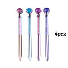 Bút bi thân kim loại giả kim cương lớn, bút bi đính đá quý, ruột bút màu xanh dương 0.7mm, cơ chế xoay, mực viết trơn tru, hoàn hảo cho việc viết hàng ngày, văn phòng phẩm, làm quà tặng và sưu tầm. - Bút gel - Xem 13