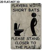 2D Flat, [2D Flat] 1pc 2D Flat Not 3D Metal Tin Sign, Bathroom Humor Metal Sign Metal Tin Sign For Man Cave, House, Home Vintage Decor Wall Decor Wall Art, Halloween & Housewarming Gifts, 8x12 Inch, 2D Flat - 1PC - View 1