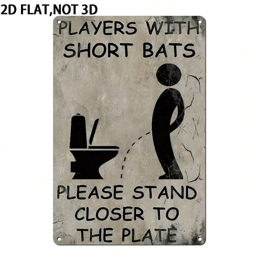 2D Flat, [2D Flat] 1pc 2D Flat Not 3D Metal Tin Sign, Bathroom Humor Metal Sign Metal Tin Sign For Man Cave, House, Home Vintage Decor Wall Decor Wall Art, Halloween & Housewarming Gifts, 8x12 Inch, 2D Flat - 1PC - View 1