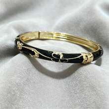 Pulsera de mujer con patrón floral colorido, versátil y casual para uso diario (patrón aleatorio) - Amarillo Oro - Ver 14