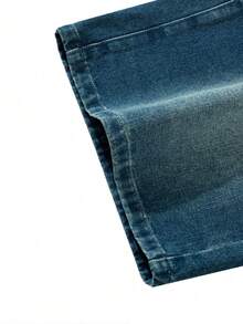 Quần short denim nam họa tiết râu mèo, kiểu dáng tối giản, ống thẳng, quần thường ngày dành cho học sinh và đi làm. - Rửa trung bình - Xem 6