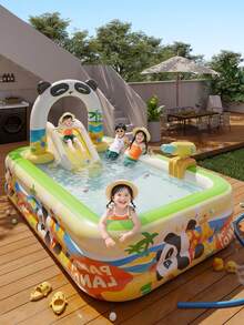 2026 New Inflatable Swimming Pool, Portable Design, 3-Layer Thickened Summer Cooling Pool, Suitable For Family Gatherings, Outdoor Parties, Camping, Picnics, Backyard Entertainment (Accessories Not Included), Foldable For Storage, Suitable For Family-Sized Backyard Inflatable Pool, Applicable For Beach, Camping Outdoor Activities, Summer Backyard Water Park, Household Outdoor Swimming Pool. - Swimming Pool - View 1