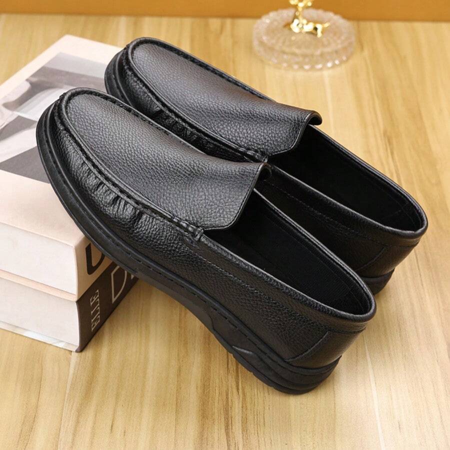 男士正式皮鞋 耐穿 PU 圓頭皮革鞋 適合婚禮 商務 派對 宴會 辦公室 春秋季 - 黑色 - 查看 1