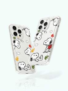 1pc New High Air Cushion Anti-Drop Phone Case, Official Authorized Peanuts Cartoon Snoopy Minimalist Pattern, Unique Design, Thick Protective Cover Compatible With Apple IPhone 17 ProMax/Air, 16, 11/12/13/14 Plus, XR, 15 ProMax - Clear - View 3