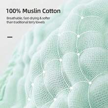 1 buah Handuk Mandi Bayi Muslin, 100% Katun, Sangat Bernapas, Lembut & Halus, Hadiah untuk Bayi Baru Lahir, Perlengkapan Kamar Mandi Penting - MultiWarna - View 7
