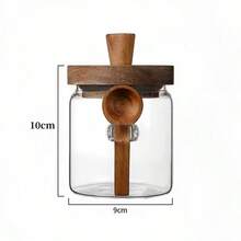 Bộ 3 hũ thủy tinh borosilicate tích hợp thìa gỗ, nắp gỗ kín hơi, vòng đệm silicon, vân gỗ óc chó, nắp kín giữ nhiệt giúp giữ độ tươi ngon và hương thơm, trong suốt và dễ vệ sinh. - Nhiều màu - Xem 9