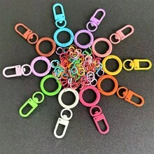 150pcs Colorful Rings + 10pcs Lobster Clasps + 10pcs Spring Rings Zinc Alloy Casual Fruit Keychain Accessories, Rust-Resistant, Suitable For Keychains, Backpack Hangers, Gifts, DIY, Versatile Combination - 150 Colored Rings + 10 Door Latches + 10 Spring Rings - View 7