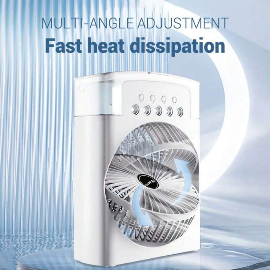 OBOVAY 3-In-1 Portable Air Conditioner Humidifier Aromatherapy Lamp Fan, USB Cooling Air Conditioner, Essential Cooling Device For Office And Home, USB Powered - Multiple Styles - View 1