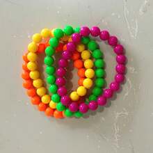1 Set Neon Plastic Bead Necklace And Bracelet Set, Suitable For 80s Disco Party Costume - Standard - View 8