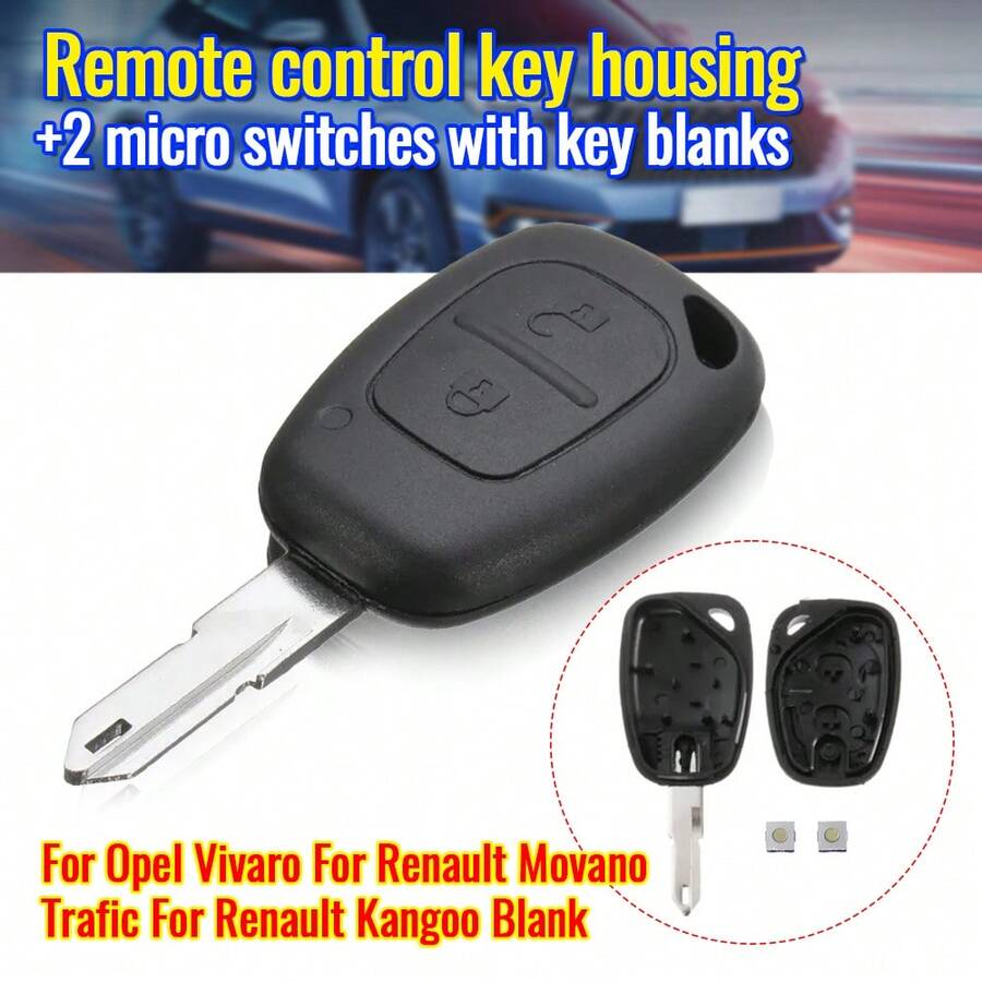 1pc 2 Button Remote Car Key Shell Cover Fob Case For Vauxhall For Opel Vivaro F For Renault Movano Trafic For Renault Kangoo Blank - A - View 1