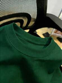 Top de manga corta sencillo, informal y bonito con estampado para niños, ideal para el verano. - Verde - Ver 5