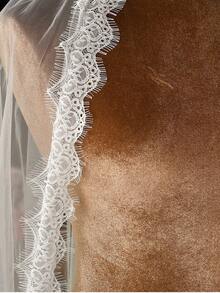 1pc 2m Long Lace Bridal Veil, Elegant Wedding Dress Accessory, Suitable For Cathedral Wedding - Nhiều màu - Xem 6