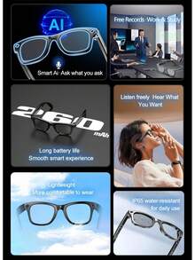 Gafas Inteligentes IA Bluetooth, Cámara 1080p HD, Traducción 25 Idiomas - 1 - Ver 5