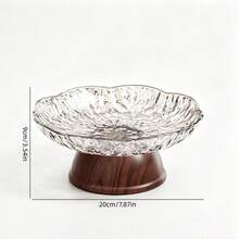 1pc Retro Minimalist High Foot Tray, Made Of PET Material Resistant To Breakage, Suitable For Afternoon Tea, Restaurant, Living Room, Home, Wedding, Gathering, Party. Available In Transparent And Smoky Gray Colors - Multicolor - View 13
