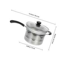 Ollas de Acero Inoxidable Multifuncional con Tapa Sartén Profunda para Freír y Cocinar Pasta Mango Antideslizante para Uso Doméstico y Limpieza - Ver 3