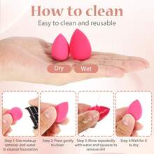 40 Pcs Mini, Soft Setting Face Puffs Multi-Colored Mini Concealer Sponge Cosmetic Makeup Tools Fot Foundation, Cream And Powder - White - View 4