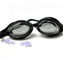 Comfortable High-Quality PC Lens With Double Sealing Ring Elastic Silicone Frame Waterproof Swimming Goggles For Men And Women - 黑色 - 查看 5