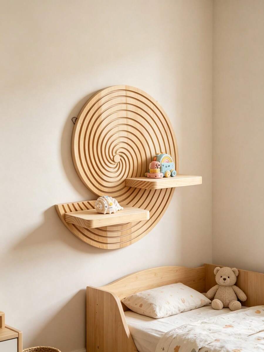 1pc Shell Wall Shelf, Wall-Mounted Storage Rack For Living Room, Bathroom, Bedroom, Baby Essentials, Newborn, Bedroom Storage, Room Decor, Bedroom Decoration - Multicolor - View 1
