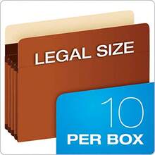 Pendaflex - Bolsillos expandibles de acordeón extra duraderos se expande de 3.5 pulgadas tamaño legal reforzado con material  Tyvek 10/caja 15423 café - Marrn - Ver 6