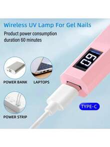 KU DA ZHONG 1pc LED UV Nail Lamp, Portable Nail Dryer, USB Mini Nail Drying Lamp, 180mAh Rechargeable Battery UV LED Nail Lamp, Suitable For Curing All Nail Gels, Perfect For Home And Salon Use - A - View 9