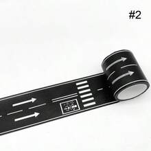 Cinta adhesiva decorativa tipo vía de tráfico, cinta adhesiva decorativa tipo vía férrea y carretera, set de cintas adhesivas decorativas para manualidades - Conjuntos - Ver 22