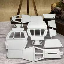 Khuôn cắt kim loại hình ô tô 3D, 1 bộ khuôn thép carbon dùng để làm hộp giấy 3D, làm thiệp và làm sổ lưu niệm. - bạc trắng - Xem 2