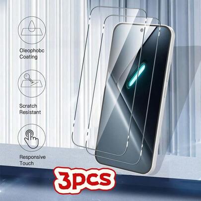 Bộ 3 miếng dán màn hình cường lực độ phân giải cao, phù hợp với 14/13/12/11/Poco/, phủ toàn màn hình, dễ dàng lắp đặt, độ trong suốt HD, không bọt khí, chống trầy xước và rơi vỡ. Món quà tuyệt vời cho sinh nhật, lễ Phục sinh, Giáng sinh, dành cho gia đình, bạn bè, bé trai, bé gái.