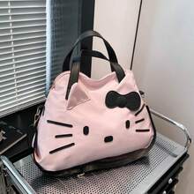 SANRIO 1个可爱三丽鸥Hello Kitty手提包，女士多功能手提包，配有可拆卸肩带，尼龙材质，可单肩斜挎，印有可爱的Kitty Kitty图案，大容量日常手提包兼行李包 - 彩色 - 查看 14
