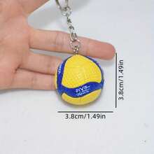 1pc Fashion PVC Volleyball Key Chain, Business Volleyball Gift, Beach Ball Sports Athlete Keyring For Men And Women School Car Accessories Cute Goth Y2k Halloween Accessories Teachers Day Gifts For Mother, Father, Graduation, And Teacher - Multicolor - View 3