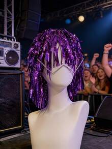 2026 New Vibrant Rainbow Tassel Bob Wig For Women - Heat Resistant Synthetic Wigs With Breathable Plastic Wig Cap, Perfect For Rave, Cosplay, Halloween & Makeup Events - Lightweight & Fashion Style - Multicolor - View 7