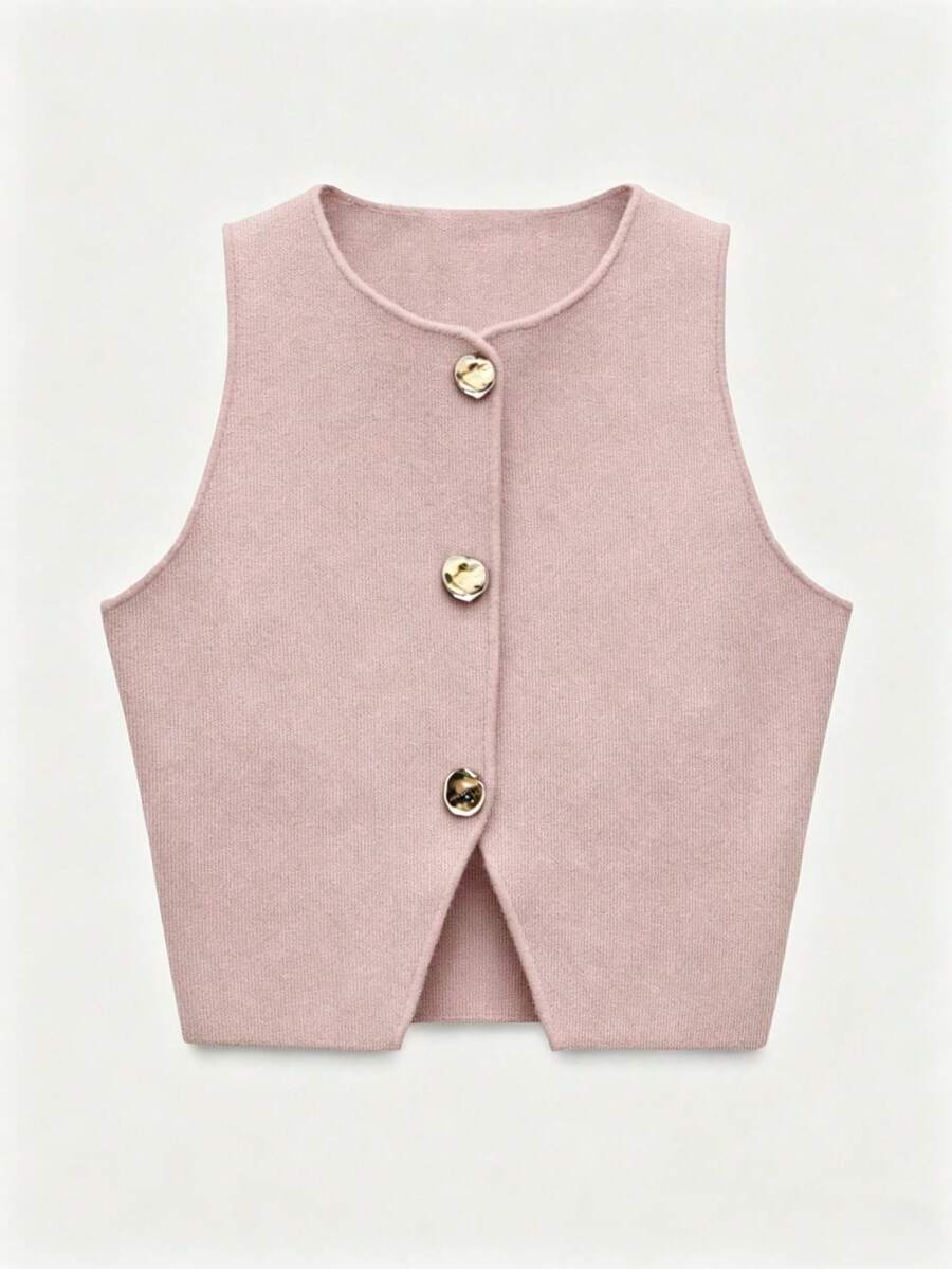 Tank Top Tanpa Lengan Wanita Freeform, Disarankan Memesan Satu Ukuran Lebih Besar untuk Musim Panas - Baby Pink - View 1