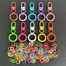 150pcs Colorful Rings + 10pcs Lobster Clasps + 10pcs Spring Rings Zinc Alloy Casual Fruit Keychain Accessories, Rust-Resistant, Suitable For Keychains, Backpack Hangers, Gifts, DIY, Versatile Combination - 150 Colored Rings + 10 Door Latches + 10 Spring Rings - View 2