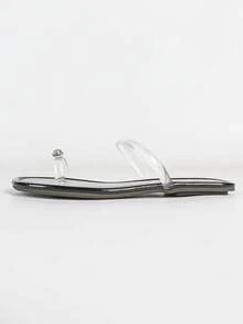 Fashionable New Summer Rhinestone Slip-On Sandals, Elegant French Style - Black - View 2