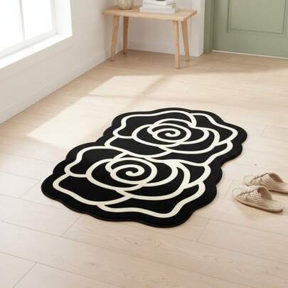 1pc Camellia Flower Shaped Silica Gel Absorbent Bath Mat, Bathroom Doormat, Bathroom Rug, Doormat, Small Rug, Carpet, Mat, Home Decor, Area Rug, Outdoor Mat, Home Decor, Area Carpet, Bedroom Carpet, Washable Carpet