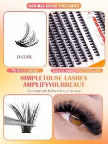 640pcs DIY Eyelash Extension Kit (30D+40D+50D+60D) - Includes Fake Lashes, Glue, Makeup Remover, Tweezers, Suitable For Professionals And Beginners, Convenient For Home Use, Eyelash Extension Starter Kit: Complete Set With Fake Lashes And Glue - Multicolor - View 6