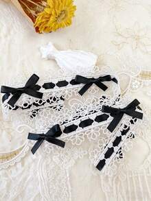 1pc Colorful Ribbon With Bow Lace Trim, Suitable For DIY Clothing, Gift Box Packaging, Embroidery, Weaving, Sewing Edging, Decorative Lace Accessories, Sewing Supplies - Multiple Styles - View 5